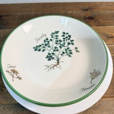 Over and Back Italian Ceramic Herb Botanical Rim Soup/Pasta Bowl - Parsley Pattern — listing 2