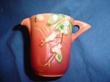 Roseville Pottery Snowberry Pattern Small Creamer / Handled Vase (Green to Tan)
