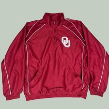Vintage 58 Sports Oklahoma Sooners OU Leather Varsity Bomber Jacket, Black/Red/White, Size XXL — listing 6