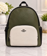 Coach Court Backpack in Signature Coated Canvas, Khaki/Saddle, listing 3