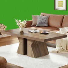 French Country Style Knotty Pine Coffee Table with Center Drawer and Cabriole Legs — listing 3