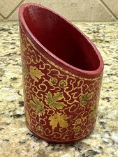 Vintage Kashmiri Hand-Painted Papier-Mâché Lacquer Trinket Box with Penguin Motif — listing 4