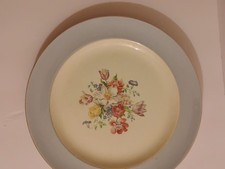 French Saxon China Co. Rimmed Soup/Cereal Bowl with Floral Poppy Transfer, Scalloped Rim — listing 3