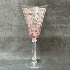 Set of Eight Tiffin Flanders Pink Etched Poppy Water Goblets — listing 3