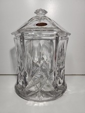 Gorham Lead Crystal Covered Biscuit Barrel / Candy Jar with Diamond & Fan Cut Pattern — listing 3
