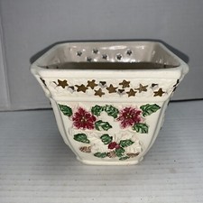 Art Pottery Cornucopia Vase with Hand-Painted Floral Decoration — listing 4