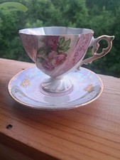 Vintage Japanese Lusterware Tea Set with Cherry Blossom Motif — listing 3