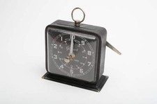 Vintage Gilbert Interval Timer Alarm Clock, Black Square Metal Case — listing 3
