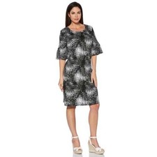 Sleeveless Black & White Abstract Animal Print Sheath Dress — listing 3