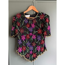 Laurence Kazar New York Vintage Beaded Sleeveless Evening Top — listing 4