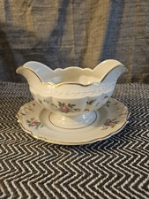 Princess China Tru-Tone Sweet Briar Gravy Boat with Attached Underplate 8in — listing 2