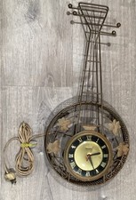 Vintage Figural Novelty Clock — Banjo-Playing Figure with Clock-Face Banjo Body — listing 6