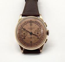 Antique 18K Gold Open-Face Chronograph Pocket Watch with Up/Down Power Reserve Indicator