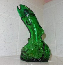 Avon Rainbow Trout Decanter with Tai Winds After Shave, Green Glass Figural Fish Bottle — listing 6