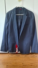 Hugo Boss Men's Gray Plaid Two-Button Sport Coat Blazer — listing 5