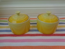Le Creuset Stoneware Blue Sugar Bowl with Lid and Ceramic Spoon