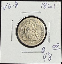 1861 Seated Liberty Silver Dime