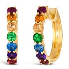 Le Vian 14K Gold Crossover Hoop Earrings with Chocolate & White Diamonds