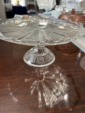 Clear Pressed Glass Plate, 6 inch, with Swirl/Ring Center Pattern — listing 4