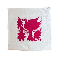 Otomi pillow sham Mexican Hand-Embroidered Pillow Sham with Otomi-Style Flora & Fauna — listing 5
