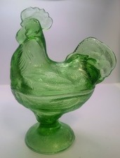 Vintage Pressed Glass Rooster on Nest Covered Candy Dish — listing 4