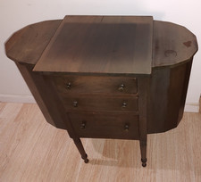 Antique Sheraton-Style Mahogany Martha Washington Sewing Cabinet Stand with Inlaid Banding — listing 3