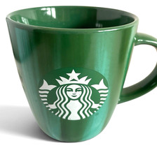 Starbucks 18 oz Holiday Ceramic Mug with Painted Red/Green Brushstroke Design and Siren Logo — listing 6
