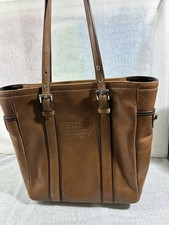 Coach Hamptons Leather Satchel Handbag in British Tan — listing 5