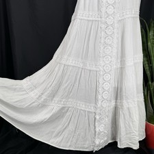 Boho Floral Tiered Button-Front Maxi Skirt with Drawstring Waist