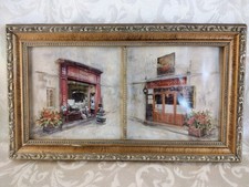 Framed Parisian Storefronts Diptych Print (Café/Antiques Scene) — listing 2