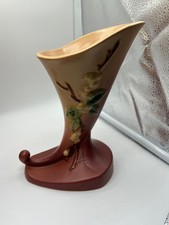 Roseville Pottery Snowberry Cornucopia Vase in Blue — listing 6