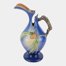 Roseville Pottery Pine Cone Blue Two-Handled Vase — listing 5
