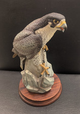 Peregrine Falcon Sculpture on Falconry Glove & Wood Base — listing 4
