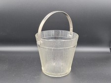 Frosted Glass Ice Bucket / Wine Chiller with Clear Square-and-Dot Motif — listing 4