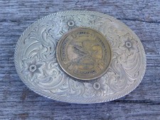 Montana Silversmiths NRA Silver & Gold-Tone Western Eagle Belt Buckle — listing 2