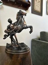 Pair of Marly Horses (Chevaux de Marly) Sculptural Figures with Grooms on Wood Bases — listing 6