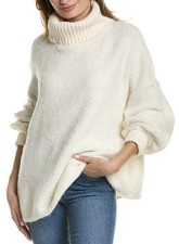Free People Cream Boucle Knit Turtleneck Cropped Sweater — listing 6