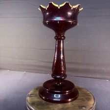 Bohemian Ruby Red Cut-to-Clear Engraved Glass Vase with Stag Motif — listing 3