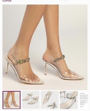 Lulus Clear PVC Rhinestone Sunburst Pointed-Toe Mule Heels — listing 5