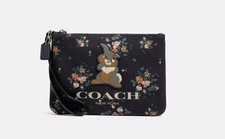 Coach Gallery Pouch Wristlet in Black Crossgrain Leather with Gold Zip Pocket — listing 4