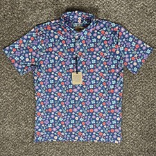 Chubbies Men's Performance Golf Polo Shirt, 90s Abstract Print, Size Small — listing 3