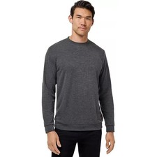TravisMathew Men's Gray Waffle-Knit Long Sleeve Crewneck Shirt (Callaway Golf Co-Brand), Size L — listing 2