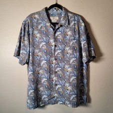 Tommy Bahama Silk Camp Shirt with Tropical Palm and Hibiscus Print — listing 6