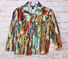 Gaudy Couture Vintage Abstract Print 100% Cotton Button-Up Shirt, Size L — listing 6