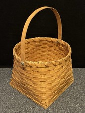 Vintage Woven Splint Wood Oval Basket with Fitted Plastic Protector Insert Yes - Longaberger stamp/signature — listing 4