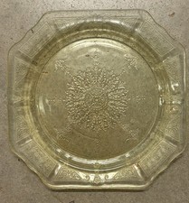 Amber Depression Glass Square Bowl, Madrid Pattern, listing 6