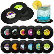 Vintage 1950s Novelty Lucite Drink Stirrers with Miniature Record Charms (Set of 8, MGM/Columbia/Capitol Labels) — listing 3