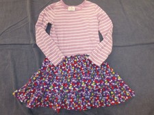 Hanna Andersson Girls Striped Dress with Leopard Floral Trim, Size 90 (3T), listing 3