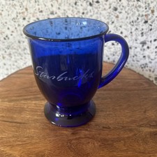 Starbucks Cobalt Blue Glass Pedestal Coffee Mug — listing 3