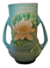 Roseville Water Lily Two-Handled Vase, Brown, 83-15" — listing 5